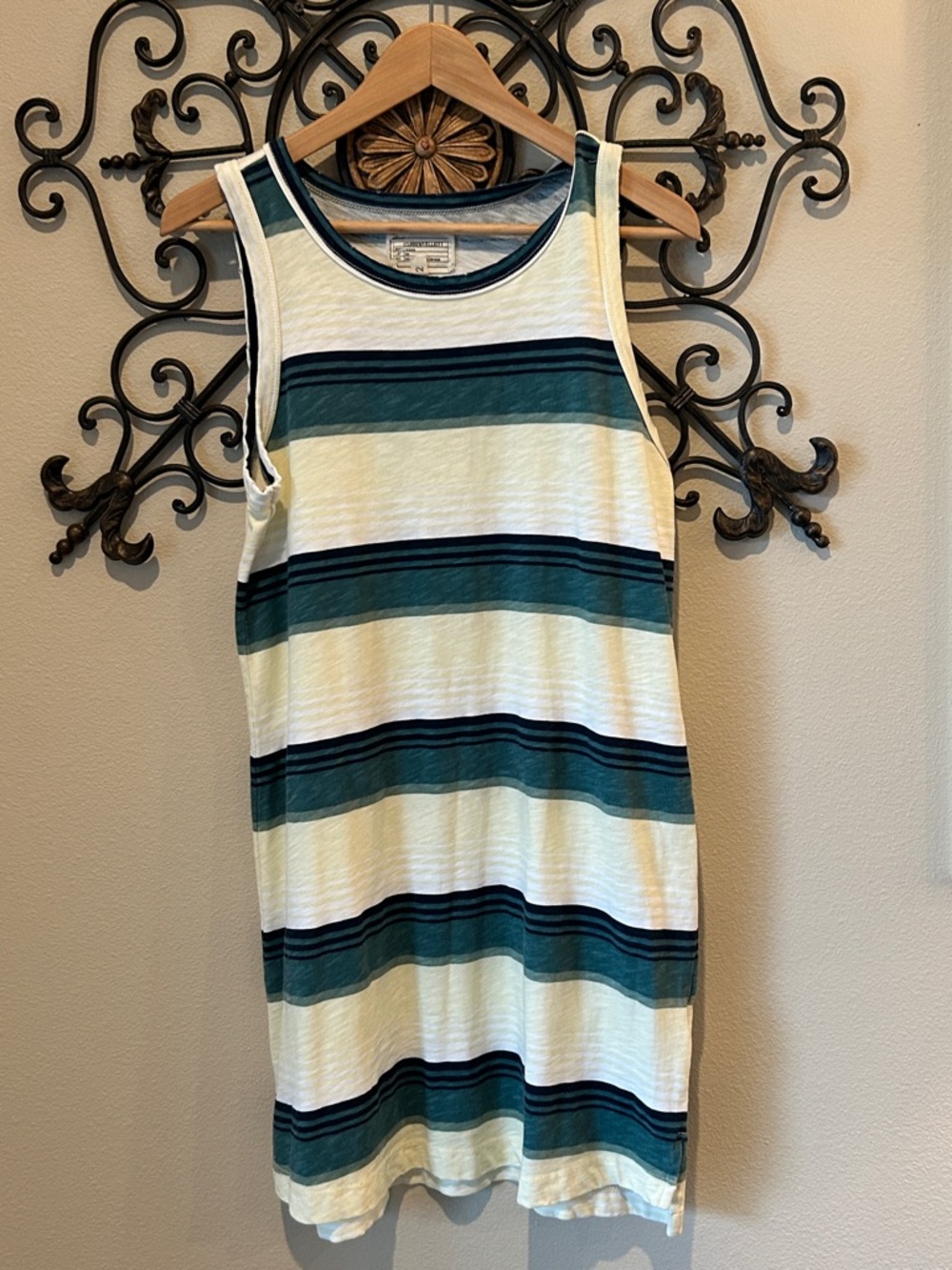 CURRRENT/ELLIOTT "MUSCLE TEE DRESS" STRIPED SLEEVELESS SIZE SMALL